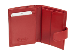 Minigeldbörse Esquire Silk Leder Rot kleines Portemonnaie Geldbeutel Wallet