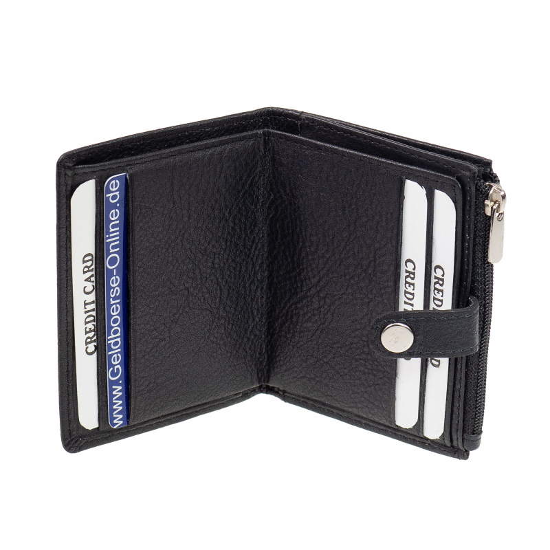 GO kleine Geldbörse RFID Portemonnaie Schwarz Mini € Leder Gel, 19,95 - Schutz