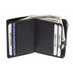 GO kleine Geldbörse RFID Schutz Schwarz Leder Mini Portemonnaie - Gel,  19,95 €