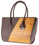 Betty Henkeltasche Sebastian Sturm Handtasche Holz Leder braun Amazaque