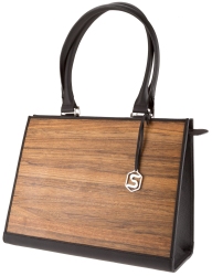 Sebastian Sturm Handtasche Henkeltasche Ruby Holz Leder...