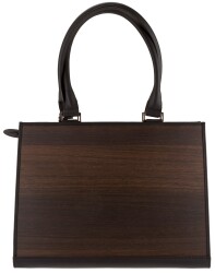 Sebastian Sturm Handtasche Henkeltasche Ruby Holz Leder Schwarz Räuchereiche