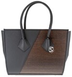 Betty Henkeltasche Sebastian Sturm Handtasche Holz Leder Schwarz Räuchereiche