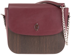 Sebastian Sturm Handtasche Laura Holz Leder Weinrot...