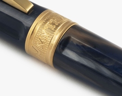 Kugelschreiber Zeuss Blue Visconti Mirage Mythos Ballpoint Acryl Gold Matt