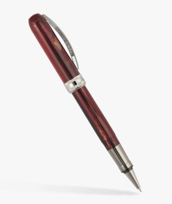 Tintenroller mit Kappe Visconti Rembrandt-S Bordeaux Rollerball Acryl Brass